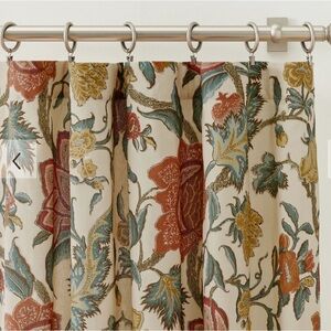 Pottery Barn Cynthia Palampore Curtain Panels | Linen Cotton Blend | 50 X 84”